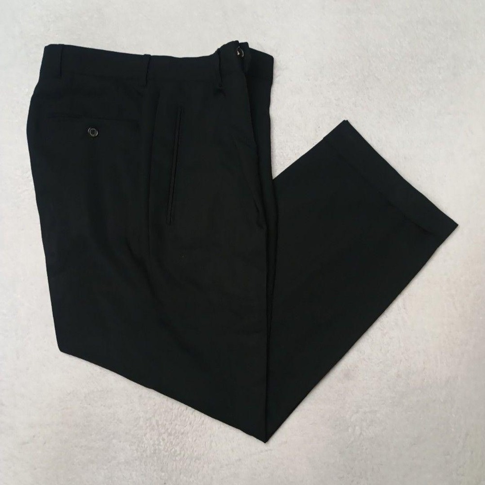 Hugo Boss Pants Men 33x28 Black Dress Pleated Einstein Sigma Suit Slacks USA